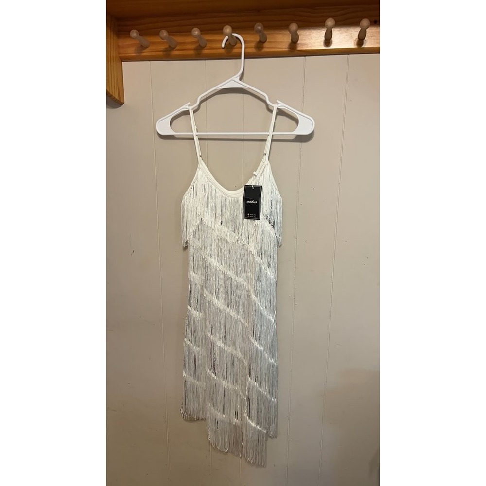 Miduo White Fringe Dress